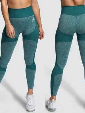 DOYOUEVEN Teal Seamless Panel Leggings